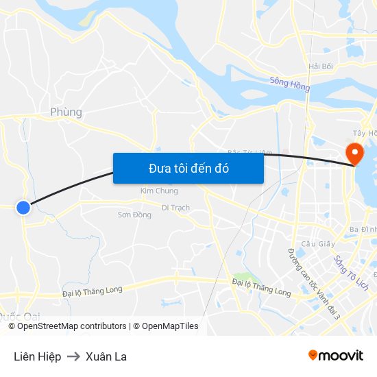 Liên Hiệp to Xuân La map