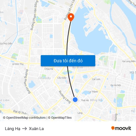 Láng Hạ to Xuân La map