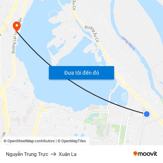 Nguyễn Trung Trực to Xuân La map