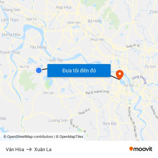 Vân Hòa to Xuân La map