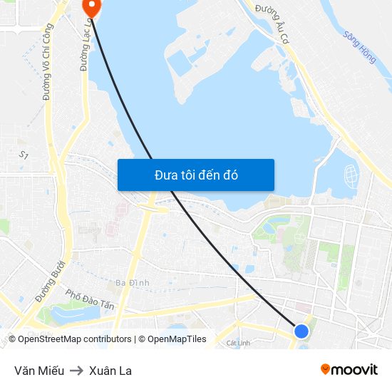 Văn Miếu to Xuân La map