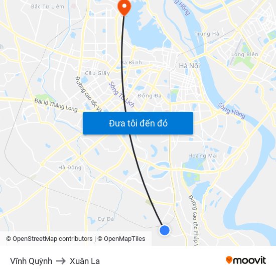 Vĩnh Quỳnh to Xuân La map