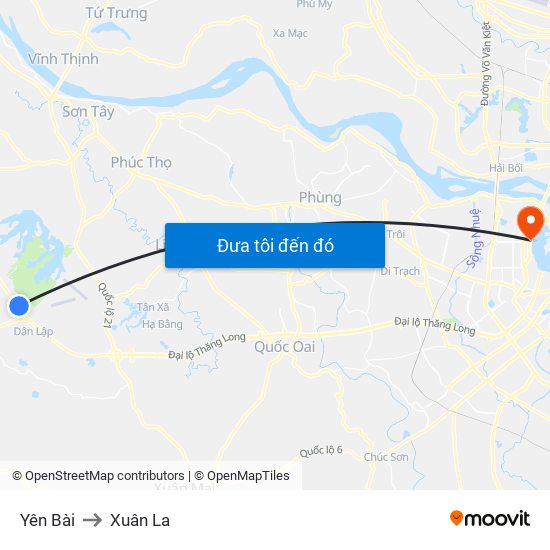 Yên Bài to Xuân La map