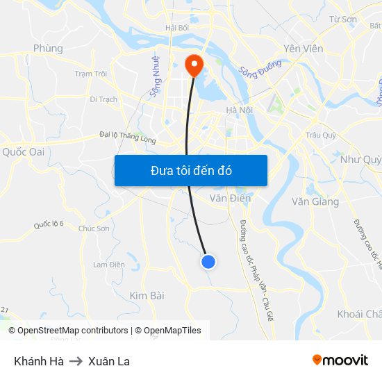 Khánh Hà to Xuân La map