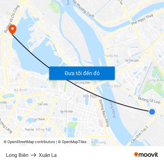 Long Biên to Xuân La map