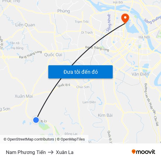 Nam Phương Tiến to Xuân La map