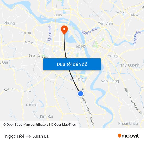 Ngọc Hồi to Xuân La map