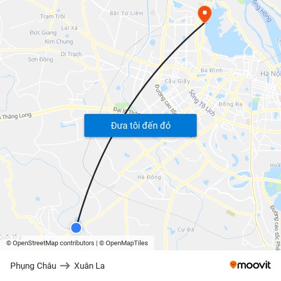 Phụng Châu to Xuân La map