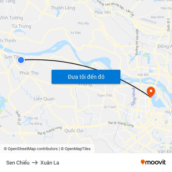 Sen Chiểu to Xuân La map
