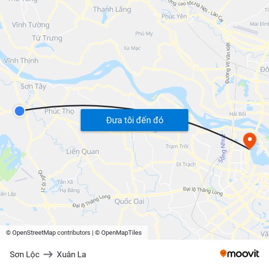 Sơn Lộc to Xuân La map