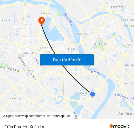 Trần Phú to Xuân La map
