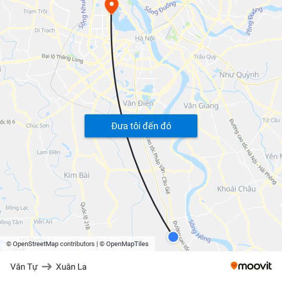 Văn Tự to Xuân La map