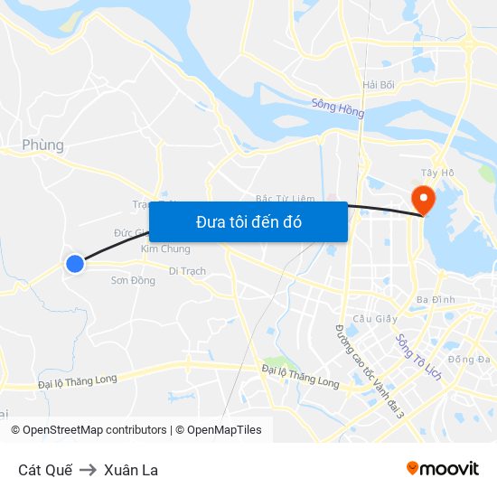 Cát Quế to Xuân La map