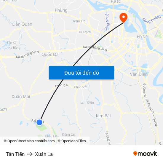 Tân Tiến to Xuân La map