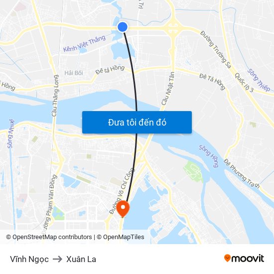 Vĩnh Ngọc to Xuân La map