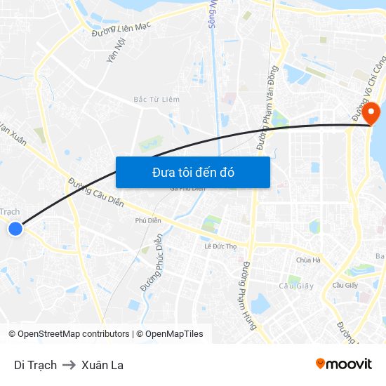 Di Trạch to Xuân La map
