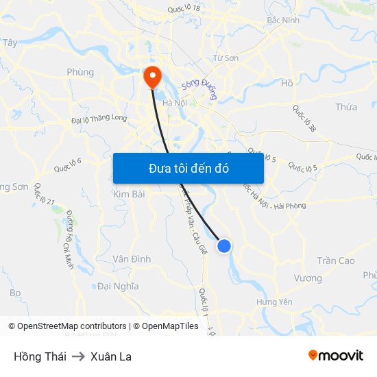 Hồng Thái to Xuân La map