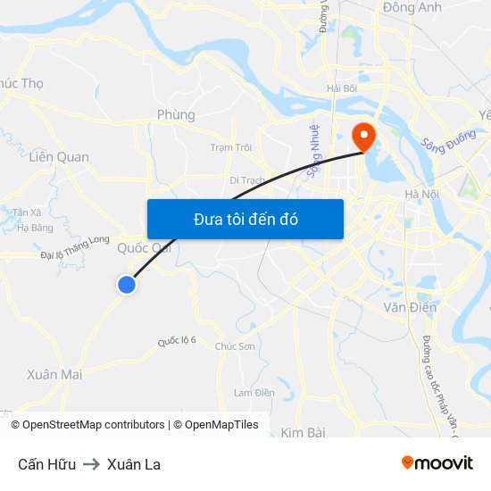 Cấn Hữu to Xuân La map