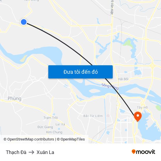 Thạch Đà to Xuân La map