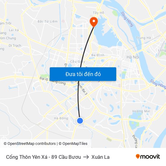 Cổng Thôn Yên Xá - 89 Cầu Bươu to Xuân La map