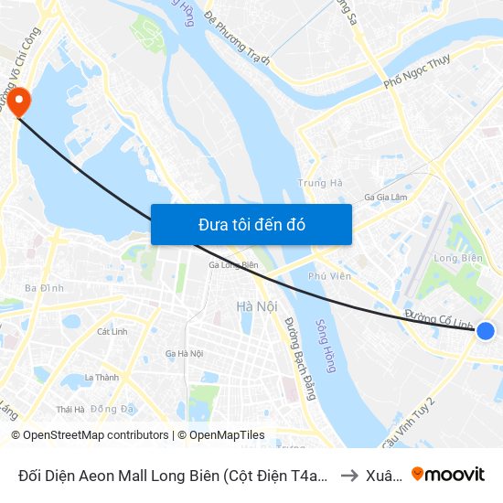 Đối Diện Aeon Mall Long Biên (Cột Điện T4a/2a-B Đường Cổ Linh) to Xuân La map