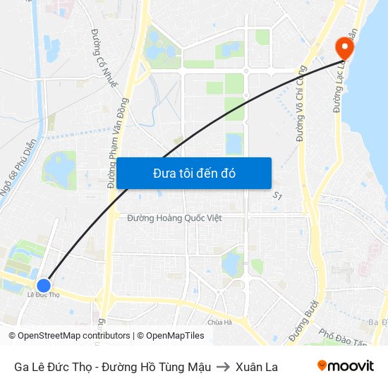 Ga Lê Đức Thọ - Đường Hồ Tùng Mậu to Xuân La map