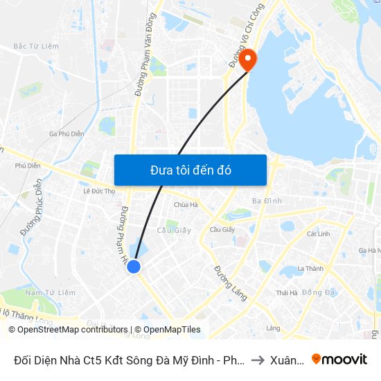 Đối Diện Nhà Ct5 Kđt Sông Đà Mỹ Đình - Phạm Hùng to Xuân La map