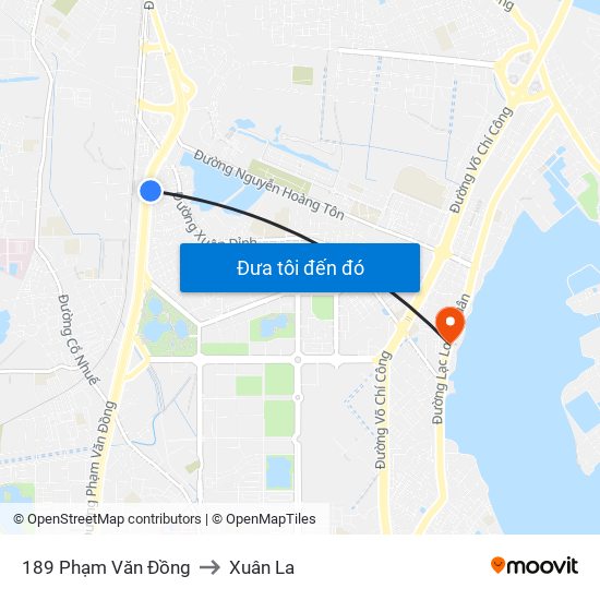 189 Phạm Văn Đồng to Xuân La map