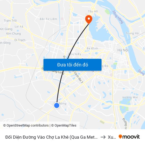 Đối Diện Đường Vào Chợ La Khê (Qua Ga Metro La Khê) - 405 Quang Trung (Hà Đông) to Xuân La map