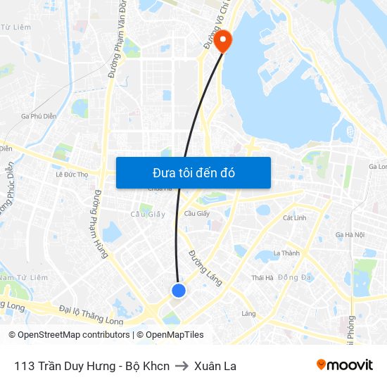 113 Trần Duy Hưng - Bộ Khcn to Xuân La map