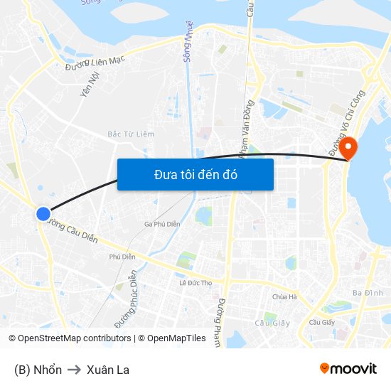 (B) Nhổn to Xuân La map