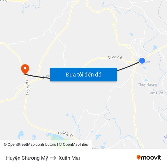 Huyện Chương Mỹ to Xuân Mai map