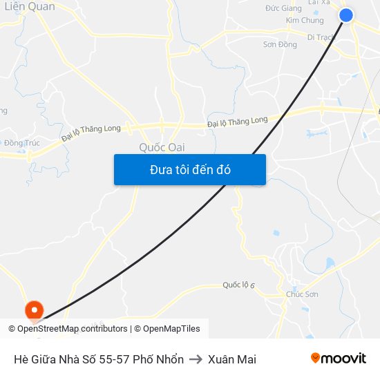 Hè Giữa Nhà Số 55-57 Phố Nhổn to Xuân Mai map