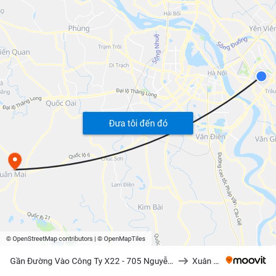 Gần Đường Vào Công Ty X22 - 705 Nguyễn Văn Linh to Xuân Mai map