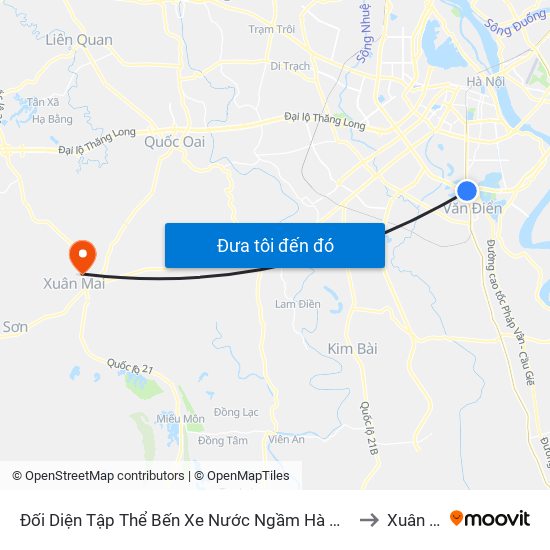 Đối Diện Tập Thể Bến Xe Nước Ngầm Hà Nội - Ngọc Hồi to Xuân Mai map