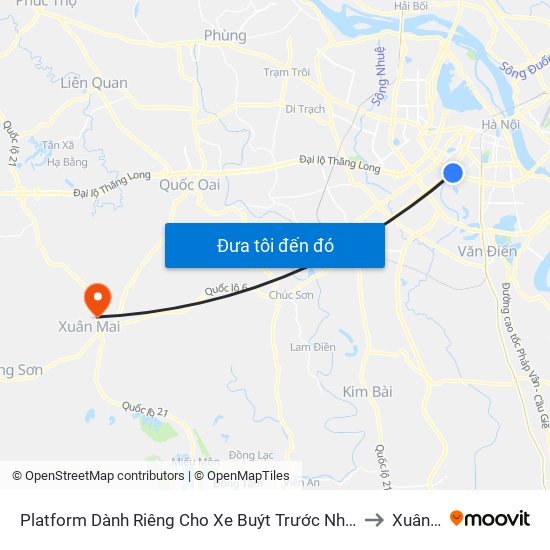Platform Dành Riêng Cho Xe Buýt Trước Nhà 604 Trường Chinh to Xuân Mai map