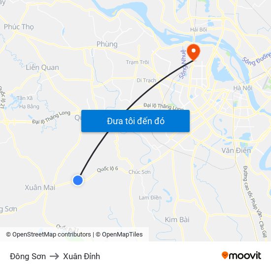 Đông Sơn to Xuân Đỉnh map