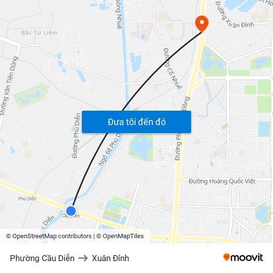 Phường Cầu Diễn to Xuân Đỉnh map