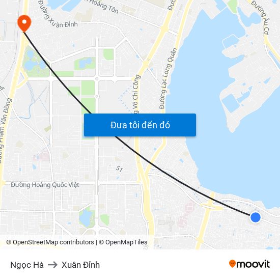 Ngọc Hà to Xuân Đỉnh map