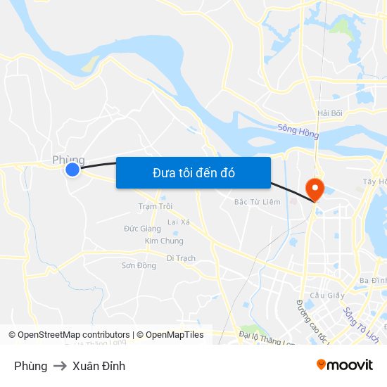 Phùng to Xuân Đỉnh map
