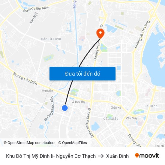 Khu Đô Thị Mỹ Đình Ii- Nguyễn Cơ Thạch to Xuân Đỉnh map