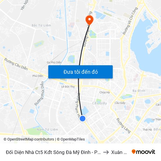 Đối Diện Nhà Ct5 Kđt Sông Đà Mỹ Đình - Phạm Hùng to Xuân Đỉnh map