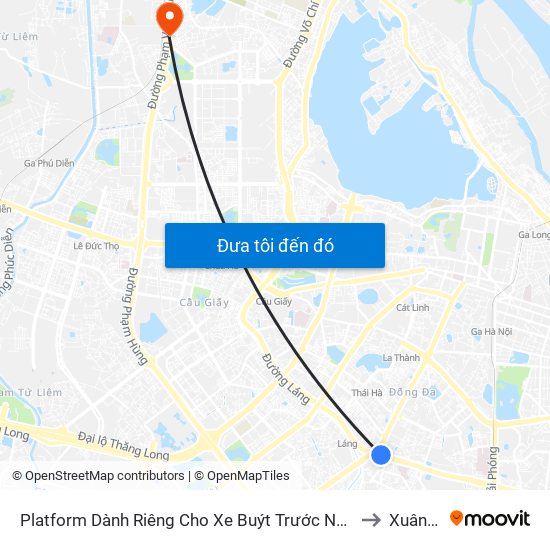 Platform Dành Riêng Cho Xe Buýt Trước Nhà 604 Trường Chinh to Xuân Đỉnh map