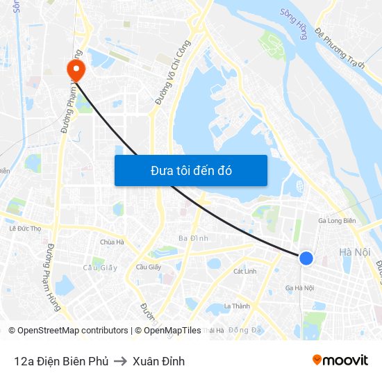 12a Điện Biên Phủ to Xuân Đỉnh map