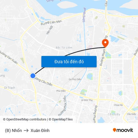 (B) Nhổn to Xuân Đỉnh map