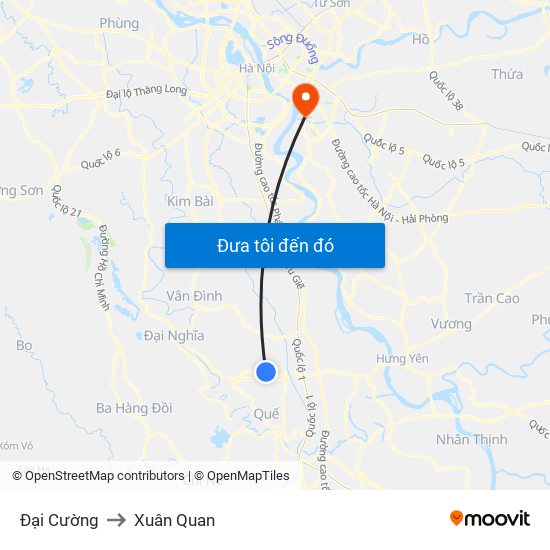 Đại Cường to Xuân Quan map