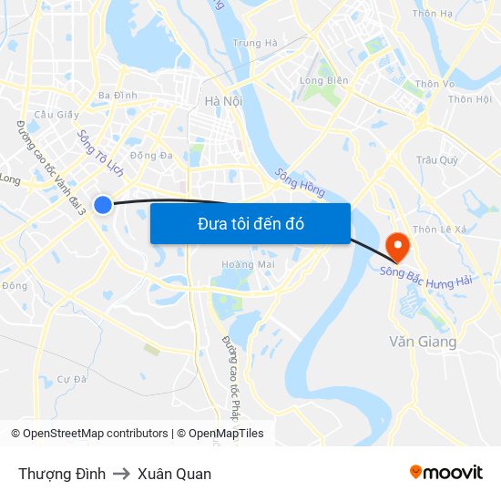 Thượng Đình to Xuân Quan map