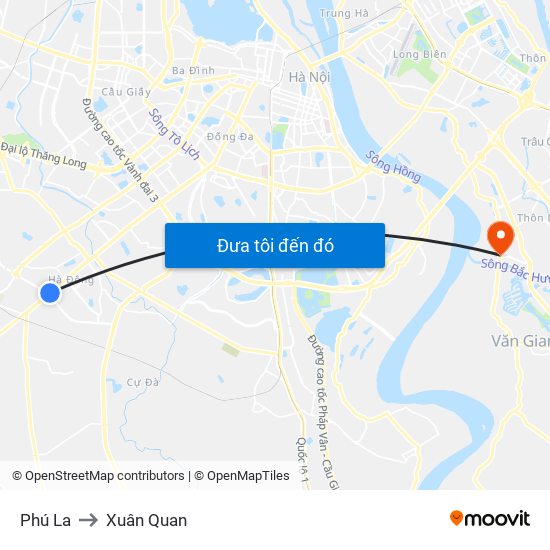 Phú La to Xuân Quan map
