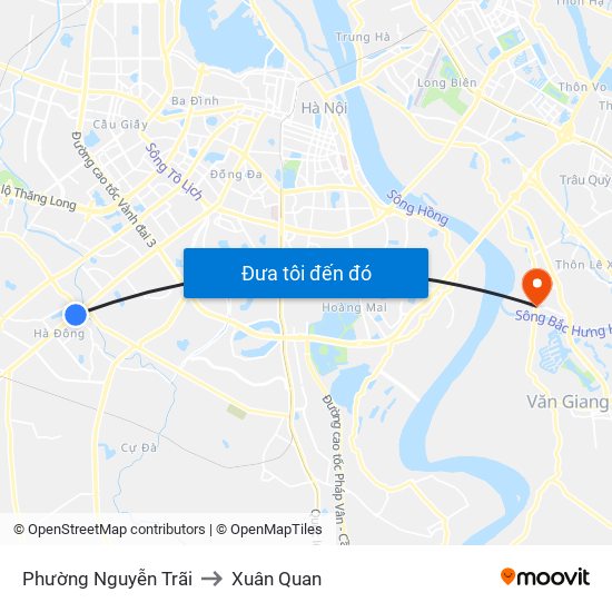 Phường Nguyễn Trãi to Xuân Quan map