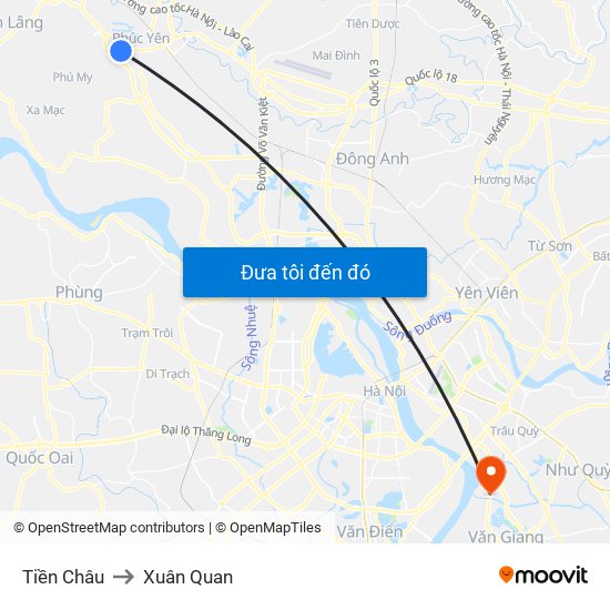 Tiền Châu to Xuân Quan map